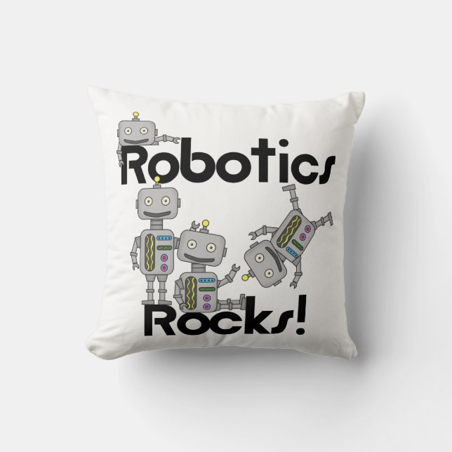 Robotics Rocks Throw Pillow (Front)