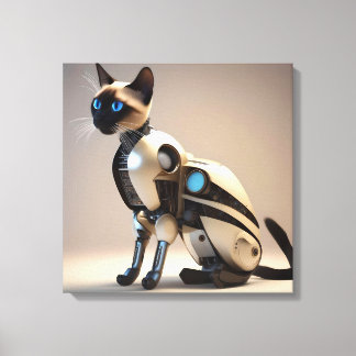 Robotique Siamese Cat Stretted Canvas Impression