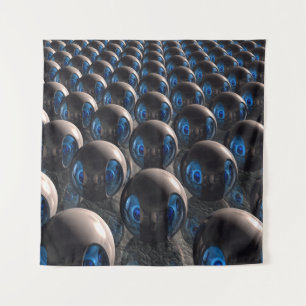 Robots At Sunset Tapestry