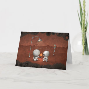 Robots In Love Holiday Card