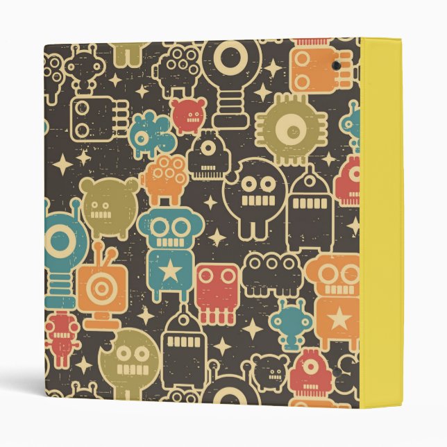 Robots on brown binder (Back/Spine)