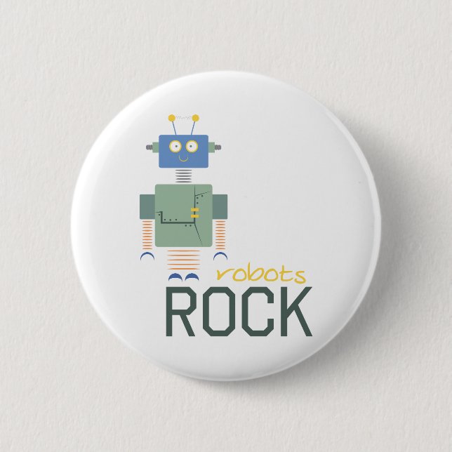 Robots Rock 2 Inch Round Button (Front)