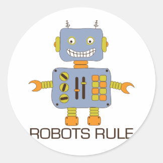 Robots Rule Classic Round Sticker