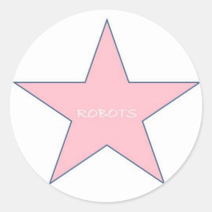 Robots Sticker-Pink Classic Round Sticker