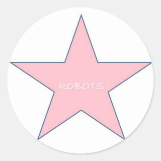 Robots Sticker-Pink Classic Round Sticker