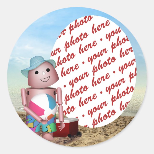 Robox9 Forgot the Sunscreen! Classic Round Sticker (Front)