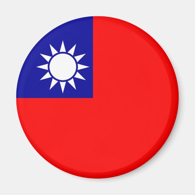 ROC Taiwan - Taiwanese Flag - 中華民國國旗 - 青天白日滿地紅 Magnet (Front)