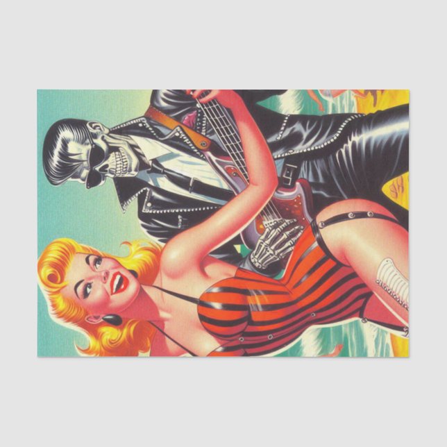 Rocabilly Summer Pin-up Tissue Paper (Front)