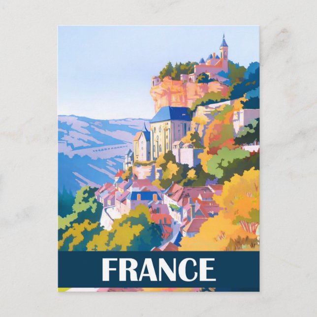Rocamadour France vintage travel Postcard (Front)