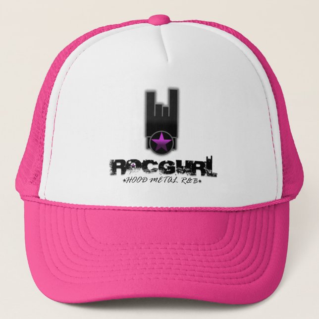 ROCGURL (HOOD.METAL.R&B) TRUCKER HAT (Front)