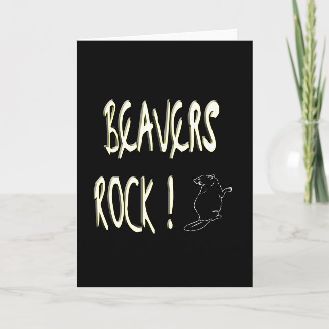Roche de castors ! Carte de voeux (Devant)