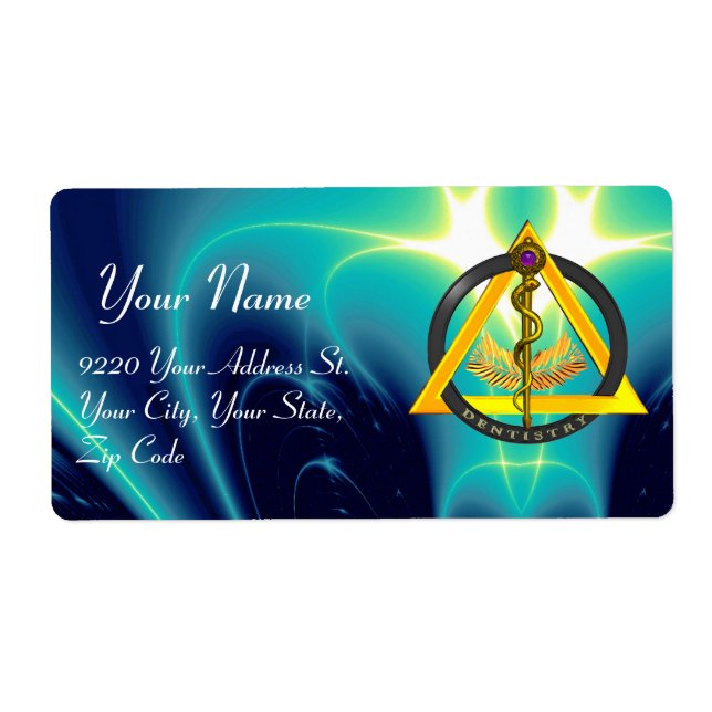 ROCHE DU SYMBOLE DENTISTE ASCLEPIUS Bleu (Devant)