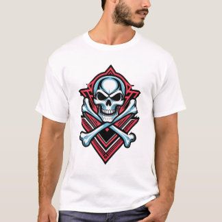 Roche et Rouleau Crâne et Crossbones T-shirt De
