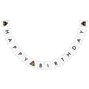 Roche sur la bannière d'anniversaire d'Emoji de