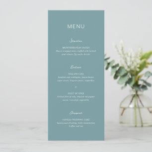 Rochelle Aqua Modern Contemporary Elegant Wedding Menu