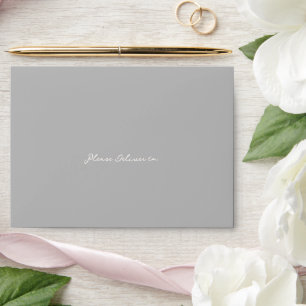 Rochelle Grey Modern Contemporary Elegant Wedding Envelope