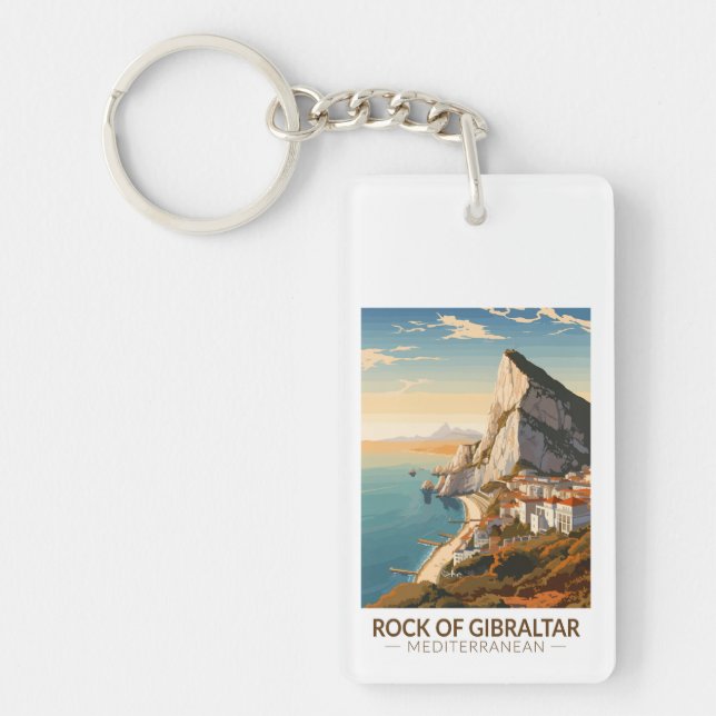 Rocher de Gibraltar Travel Art Vintage (Devant)