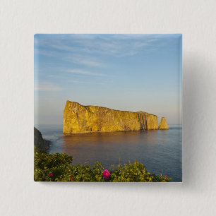Rocher Perce (Perce Rock), Quebec, Canada. 2 Inch Square Button
