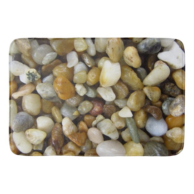 Roches de rivière sur le tapis de bain (Devant)