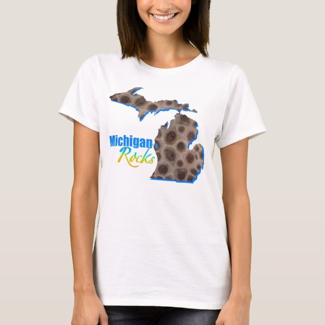 Roches du Michigan | T-shirt motif en pierre de Pe (Devant)