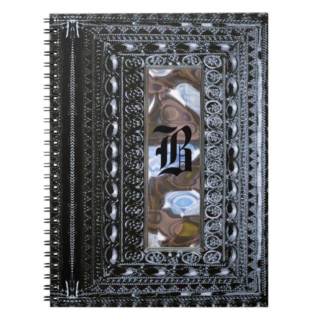 Rochester Blue  Victorian Goth Monogram Notebook (Front)