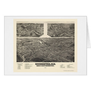 Rochester, carte panoramique de NH - 1884