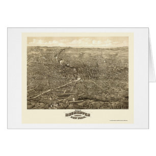 Rochester, carte panoramique de NY - 1880