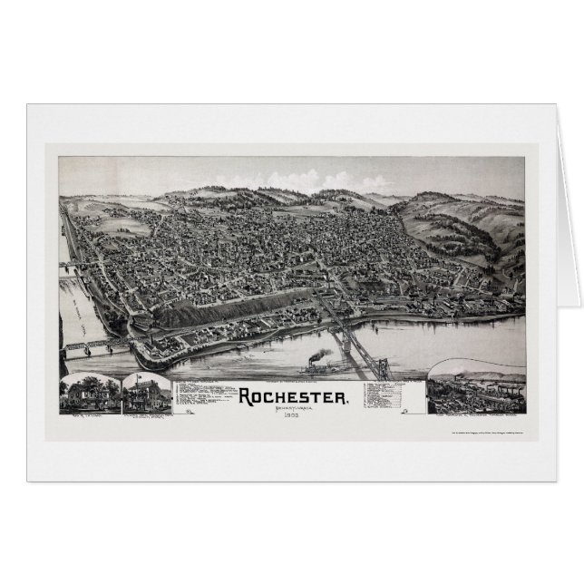 Rochester, carte panoramique de PA - 1900 (Devant horizontal)