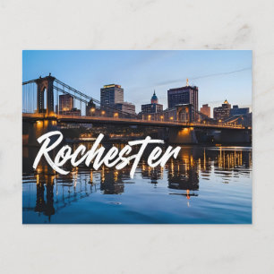 Rochester City Skyline New York USA Postcard