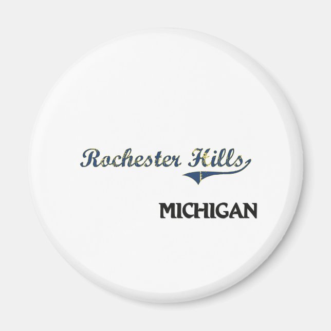Rochester Hills Michigan City Classic Magnet (Front)
