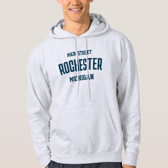 Rochester Michigan Printed Hoodie (Front)