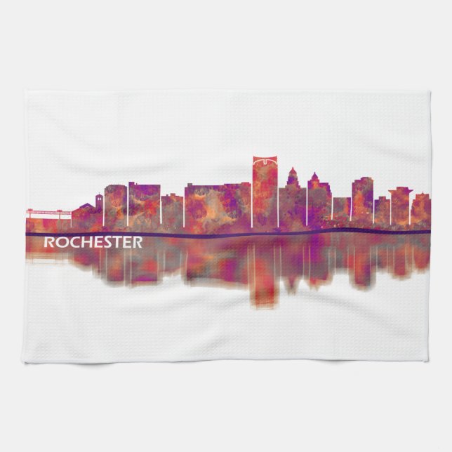 Rochester Minnesota Skyline Kitchen Towel (Horizontal)