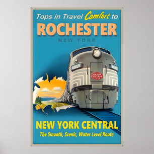 Rochester New York Central Railroad Tops in Travel Poster