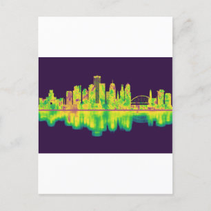 Rochester New York Skyline Invitation Postcard