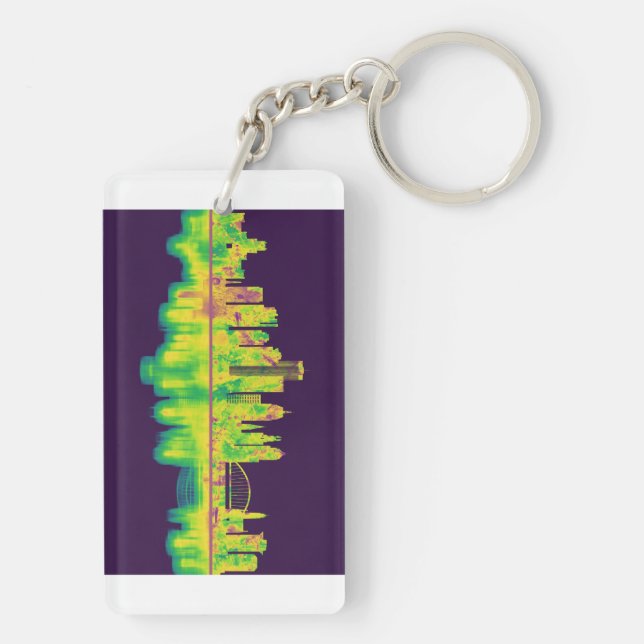 Rochester New York Skyline Keychain (Back)