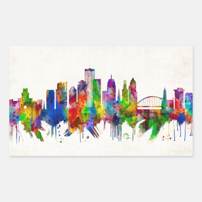 Rochester New York Skyline Sticker (Front)