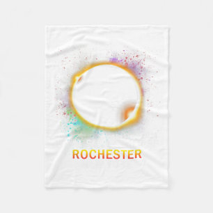 Rochester New York Total Solar Eclipse April 8 202 Fleece Blanket