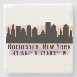 Rochester NY City Skyline Stone Coaster