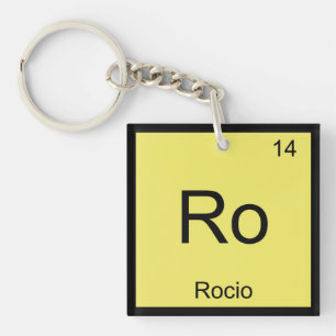 Rocio Name Chemistry Element Periodic Table Keychain