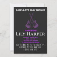 Rock a Bye Guitar Rock Star Baby Shower Invitation