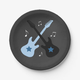Rock a Bye Rock star Baby Shower Paper Plate