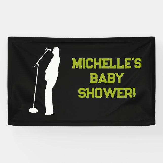 Rock a Bye Rock Star Guitar Baby Shower Banner (Horizontal)