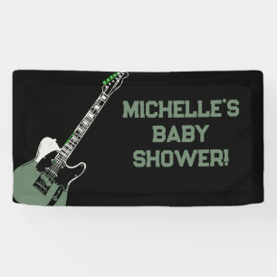Rock a Bye Rock Star Guitar Baby Shower Banner