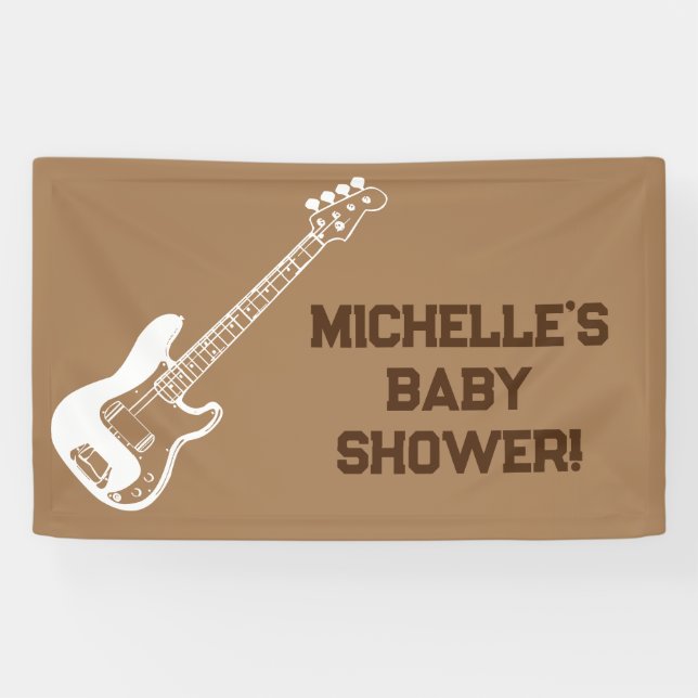 Rock a Bye Rock Star Guitar Baby Shower Banner (Horizontal)