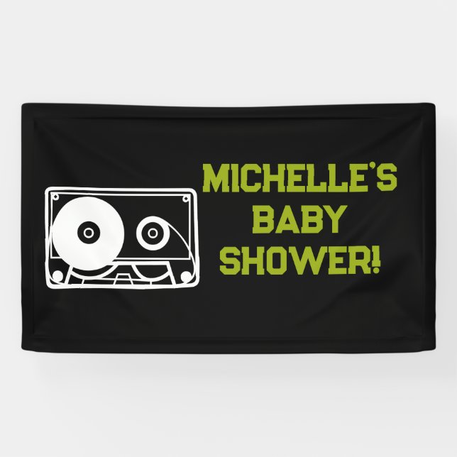 Rock a Bye Rock Star Guitar Baby Shower Banner (Horizontal)