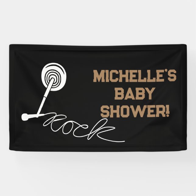 Rock a Bye Rock Star Guitar Baby Shower Banner (Horizontal)