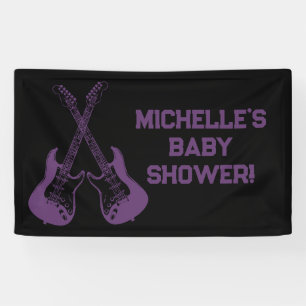 Rock a Bye Rock Star Guitar Baby Shower Banner