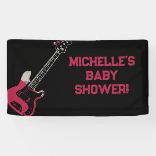 Rock a Bye Rock Star Guitare Baby shower bannière