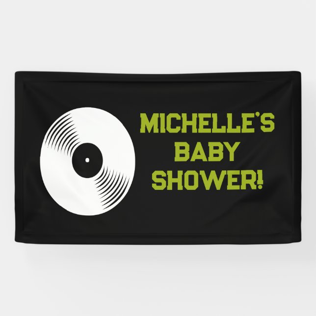 Rock a Bye Rock Star Guitare Baby shower bannière (Horizontal)