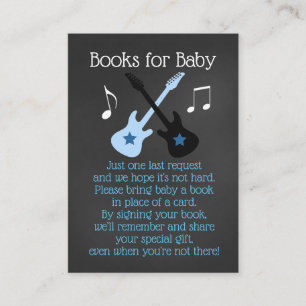 Rock a Bye Rockstar Baby shower Book Request Carte